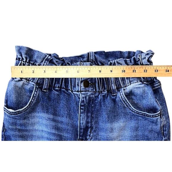 Magnolia Boutique High Ruffled Paper Bag Waist Straight Leg Jeans 27 - Picture 2 of 7